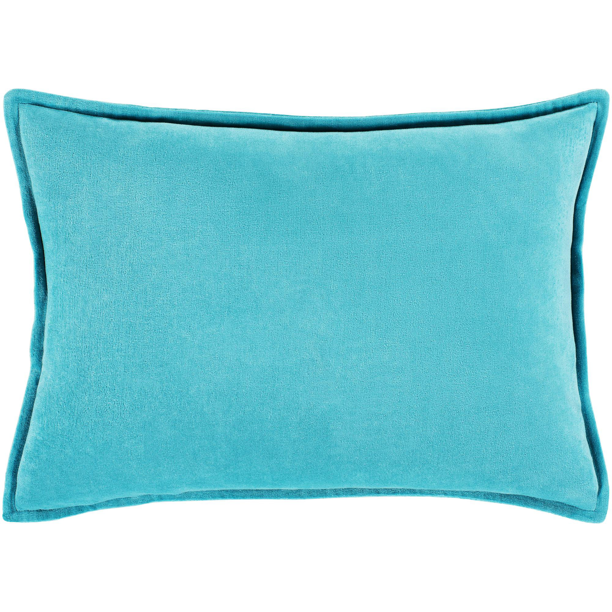 Norwin Cotton Throw Pillow, Turquoise, Down, 13"H x 19"W