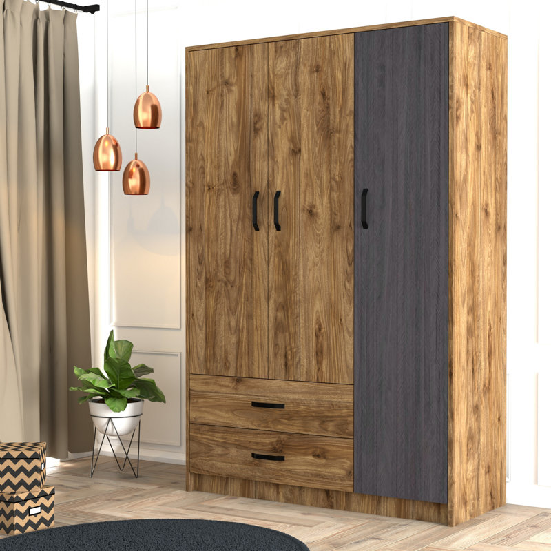 Armoire Abba, Noyer / gris