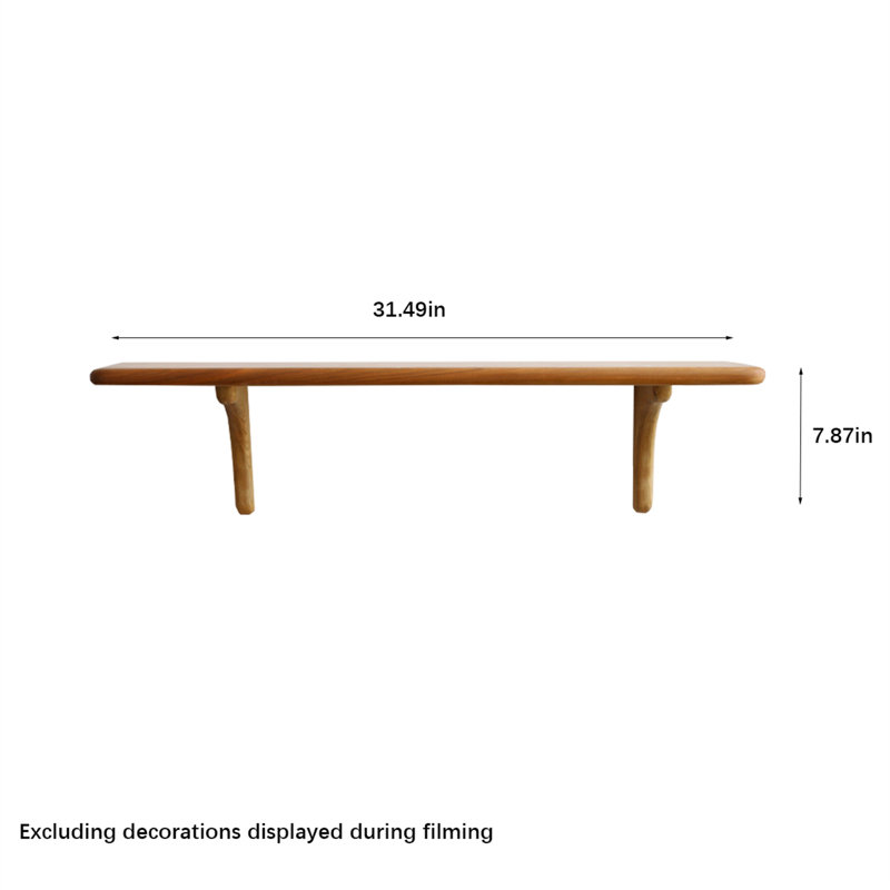 Tablette murale flottante en bois massif, H 7,87 po x l 31,49 po x P 7,87 po
