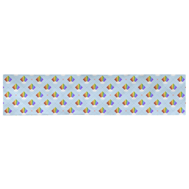 Chemin de table arc-en-ciel argyle Avicia, 91,5 po x 17,5 po, Coton