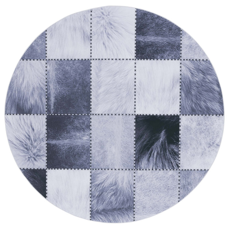 Brenndan Performance Machine Washable Geometric Rug, Round 6'