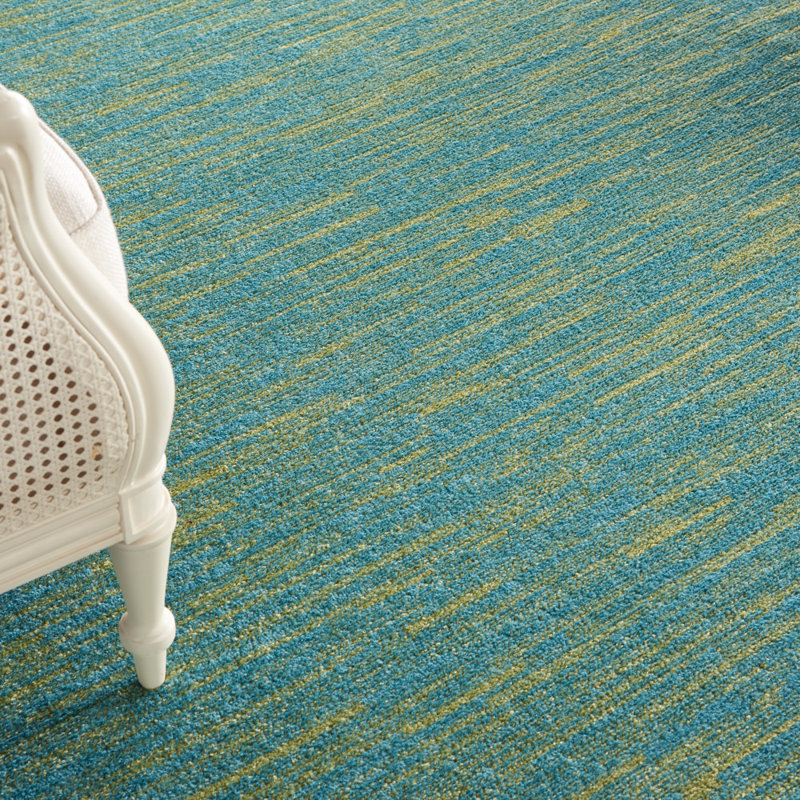Tapis bleu / vert Nourison Essentials, Rectangle 8 pi x 10 pi