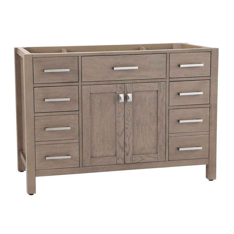 48.25;48.25'' Single Bathroom Vanity with Quartz Top, Gray Oak