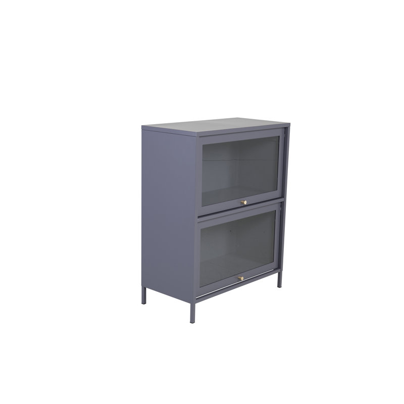 Isiah 80cm Wide Solid Wood File Cabinet, Light Grey