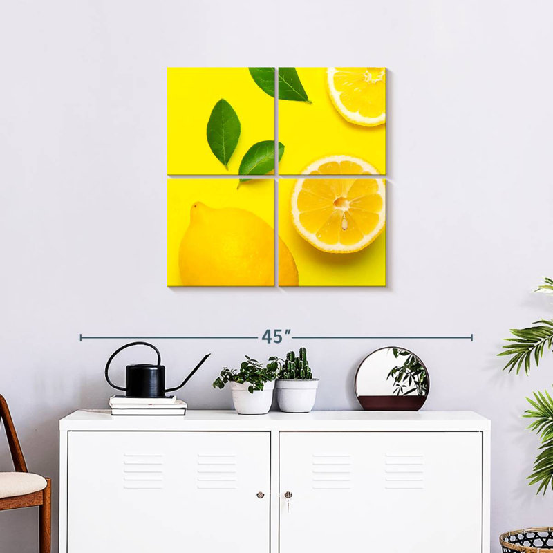 Yarlin citrons sur jaune, H 26 po x l 26 po