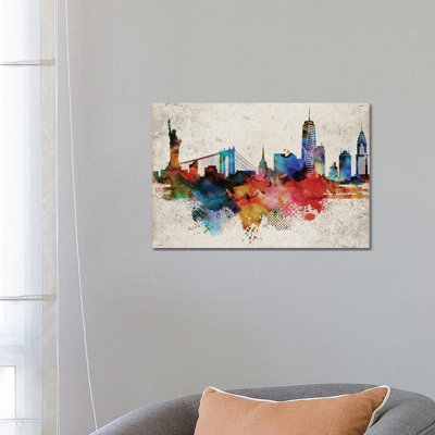 New York Abstract - Wrapped Canvas Painting