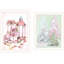 Donnez à votre maison une touche moderne avec la décoration murale: 2 arbres de Noël Pink Candy Land, cadre blanc, bois et papier, Made In Enrich Art