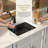 18" X 14" Black Rectangular Ceramic Undermount Bathroom Sink With Overflow