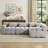 Boneless 113.8" Modular Chenille Upholstered Sectional Sofa, 4-Seater L-Shaped Reversible sofa, No Assembly Required-1072683894