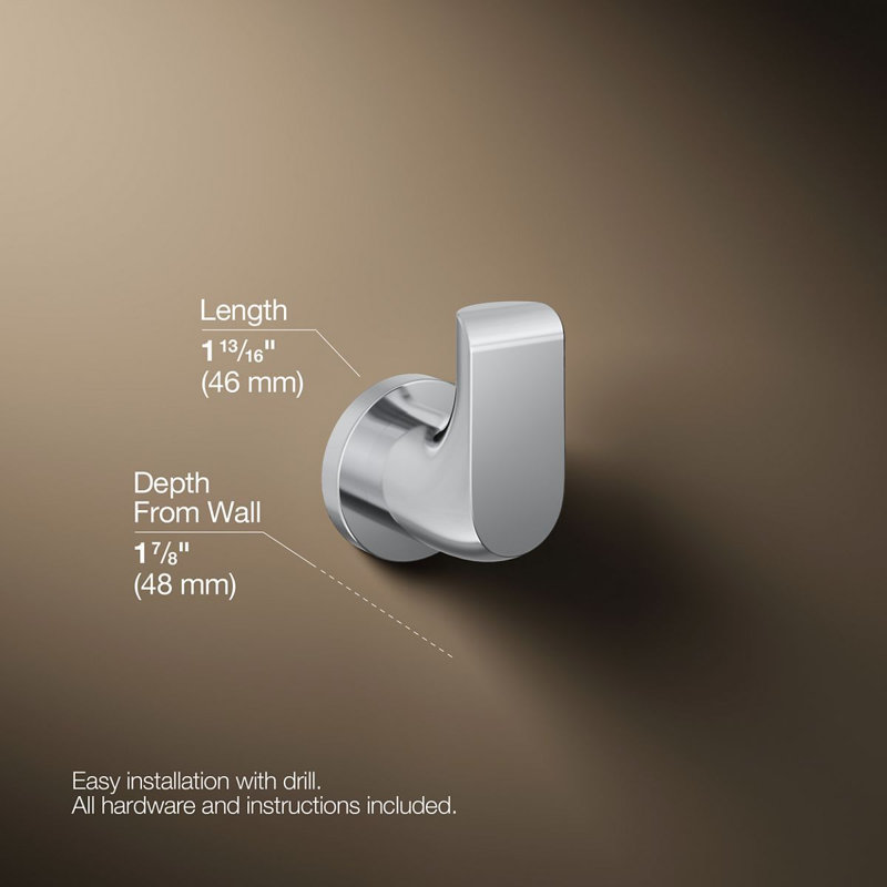 Avid® Robe Hook, Polished Chrome