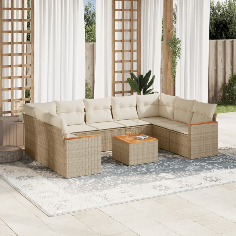 Ensemble de canapé de jardin Vidaxl beige, blanc crème