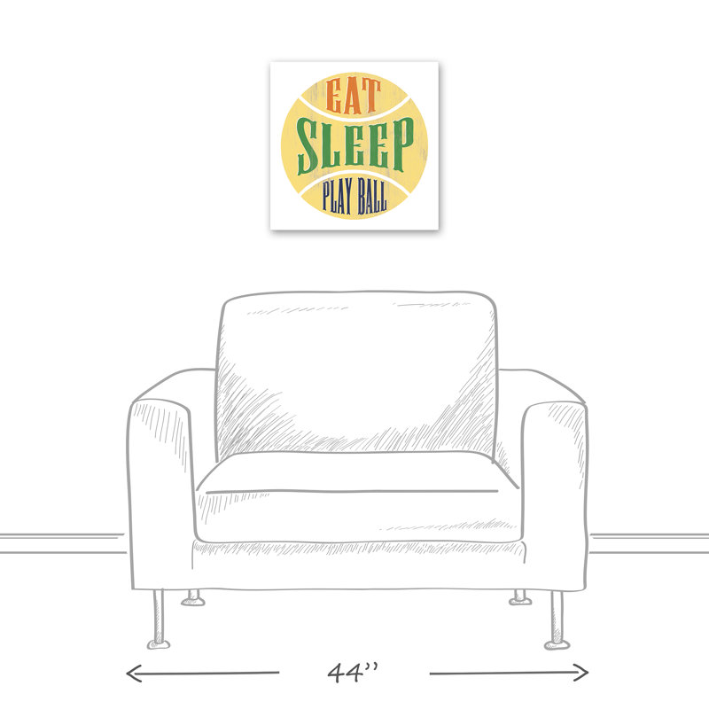 « manger sleep play », art sur toile Streep, H 16 po x l 16 po x P 1,25 po