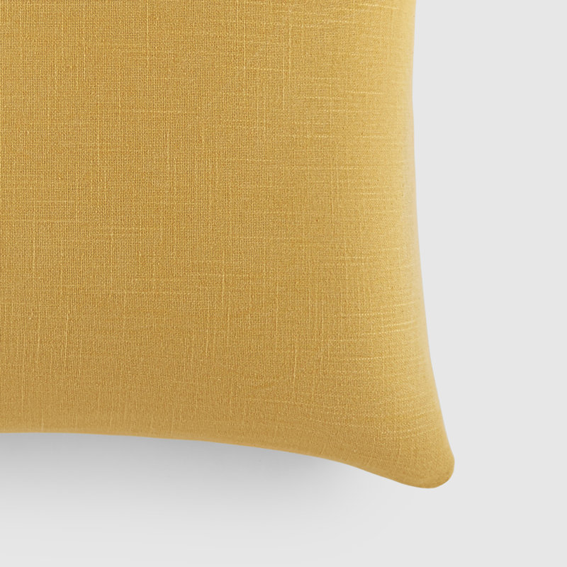 Washed and Distressed Cotton Decor Throw Pillow, Yellow