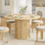 Table de salle à manger de 43 po pour 4 personnes, petite table de salle à manger avec plateau en bois et base en métal robuste, table de salle à manger ronde moderne pour salle à manger, assemblage facile