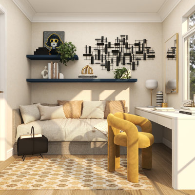 Décoration murale géométrique en métal à rayures 3D