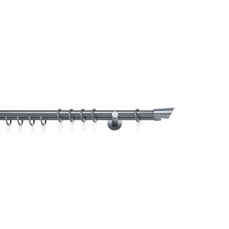 Curtain rod made to measure 20mm, 2cm H x 280cm W x 12cm D, Anthracite