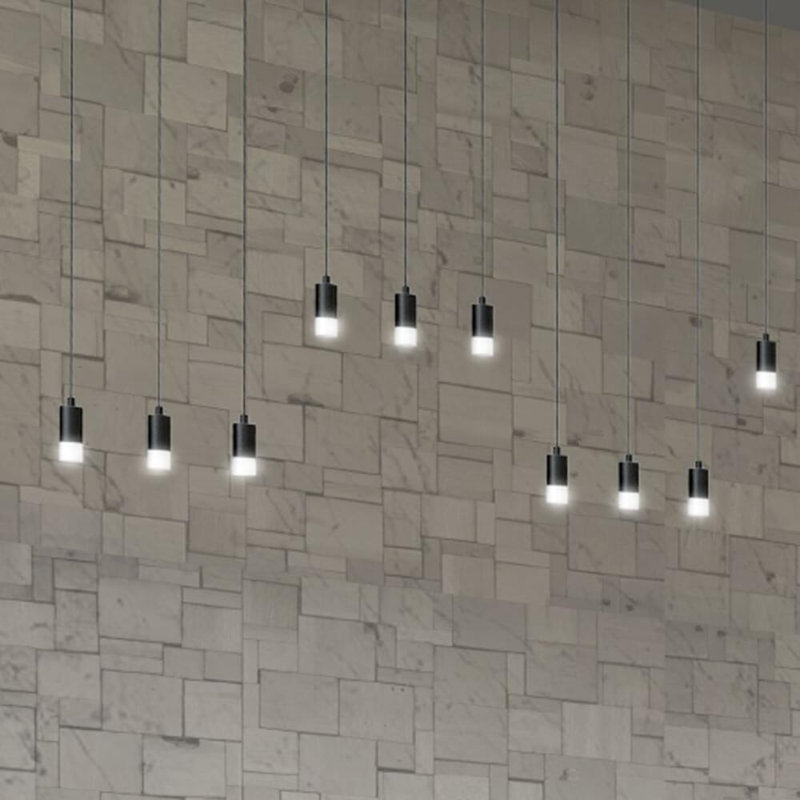 1 - Light Single Cylinder LED Pendant, Matte Black, 7" H x 1.1" W x 1.1" D