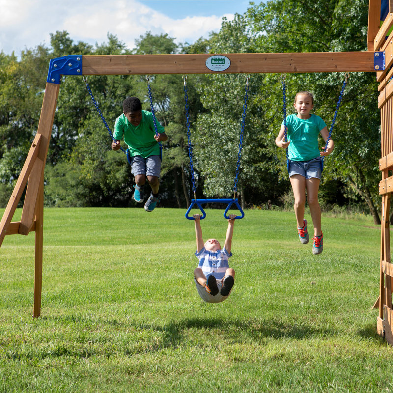 Backyard Discovery Cedar Swing Set with 2 Swing(s) , 1 Slide(s)