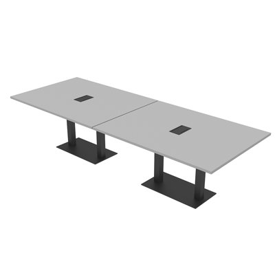Rectangle Conference Table with Double Metal Post Base | Electrical Unit
