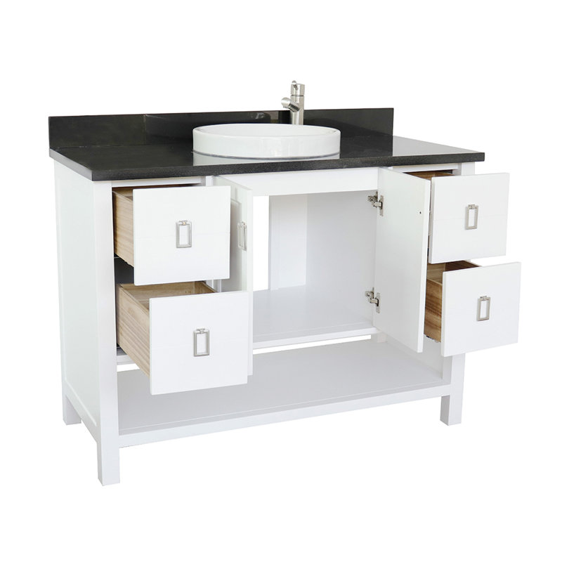 Ensemble de meuble-lavabo simple 49 po Wilhoit, Blanc / noir galactique