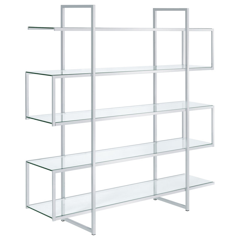 Bibliothèque à 5 tablettes Laguerre, Transparent
