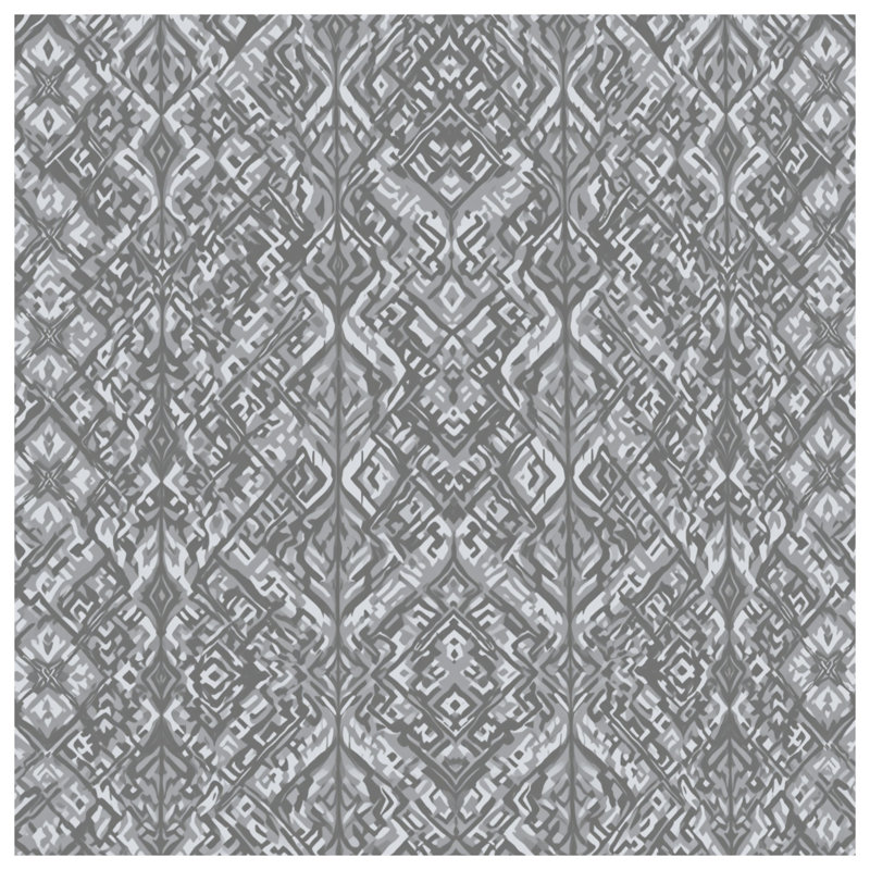Gray Ikat Pattern Quilted Bedspread All Sizes, Twin