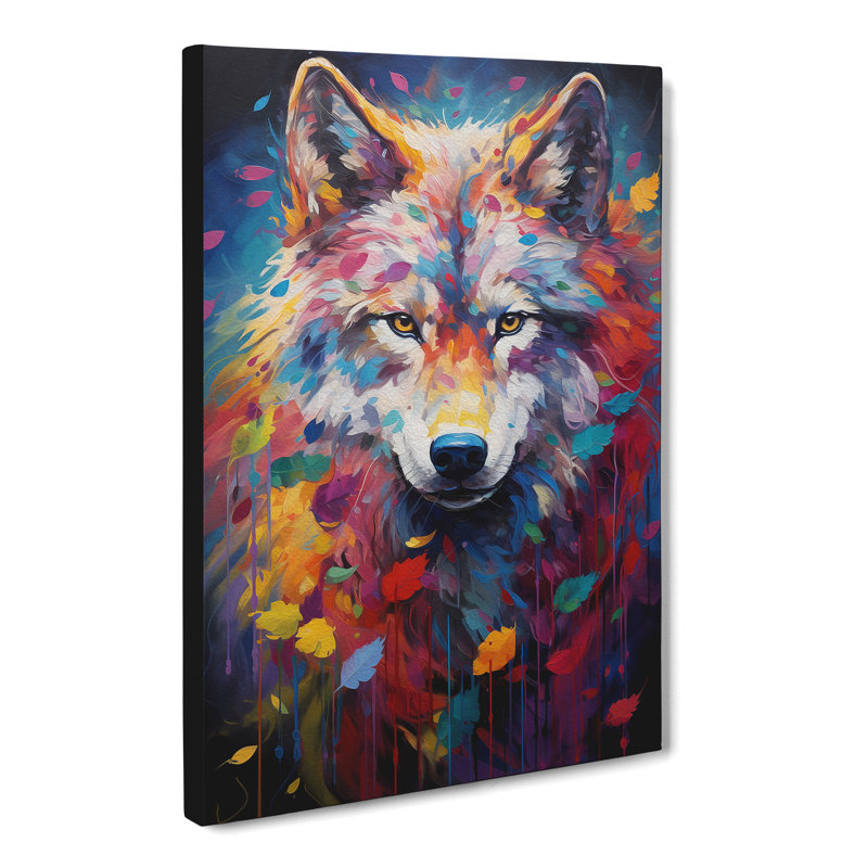 Wolf Impressionism No.2 - Wrapped Canvas, 76cm H x 50cm W x 3cm D