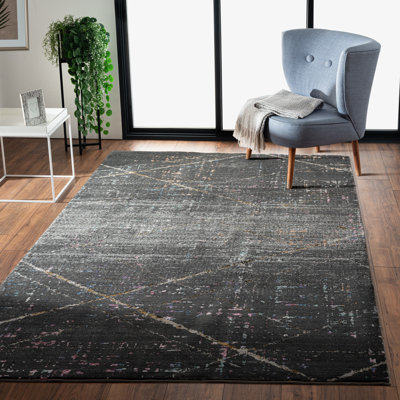 Tapis noir / gris Ioan