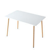 Dining Table - For 4 To 6 People Scandinavian Table - MDF Top - L110*P70*H74CM (White)