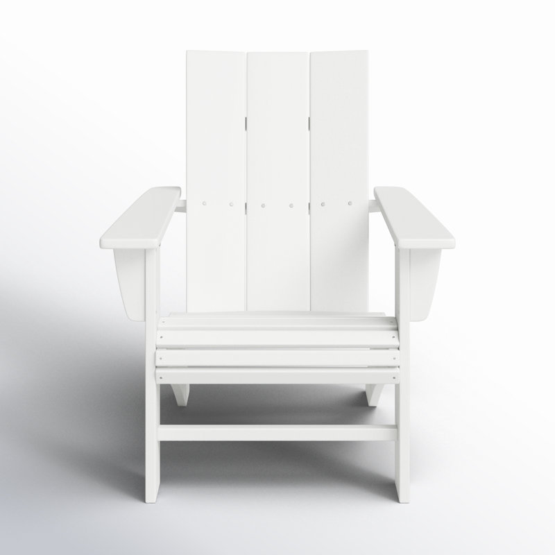 POLYWOOD Modern Curveback Adirondack Chair, White