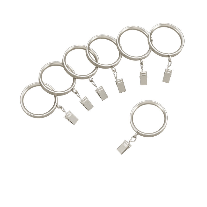 Brushed Nickel Adjustable Steel Curtain Rod Set with Knurled Finials