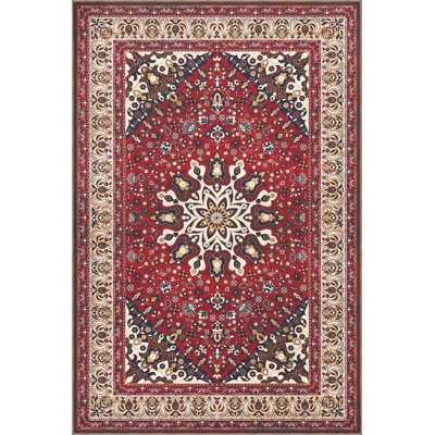 Traditional Red Carpet Woven Base Washable Rug
