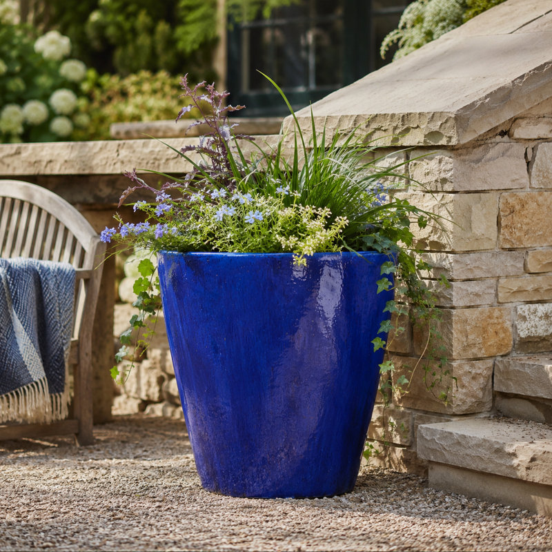 27.5 in. Vaso Planter - Falling Blue