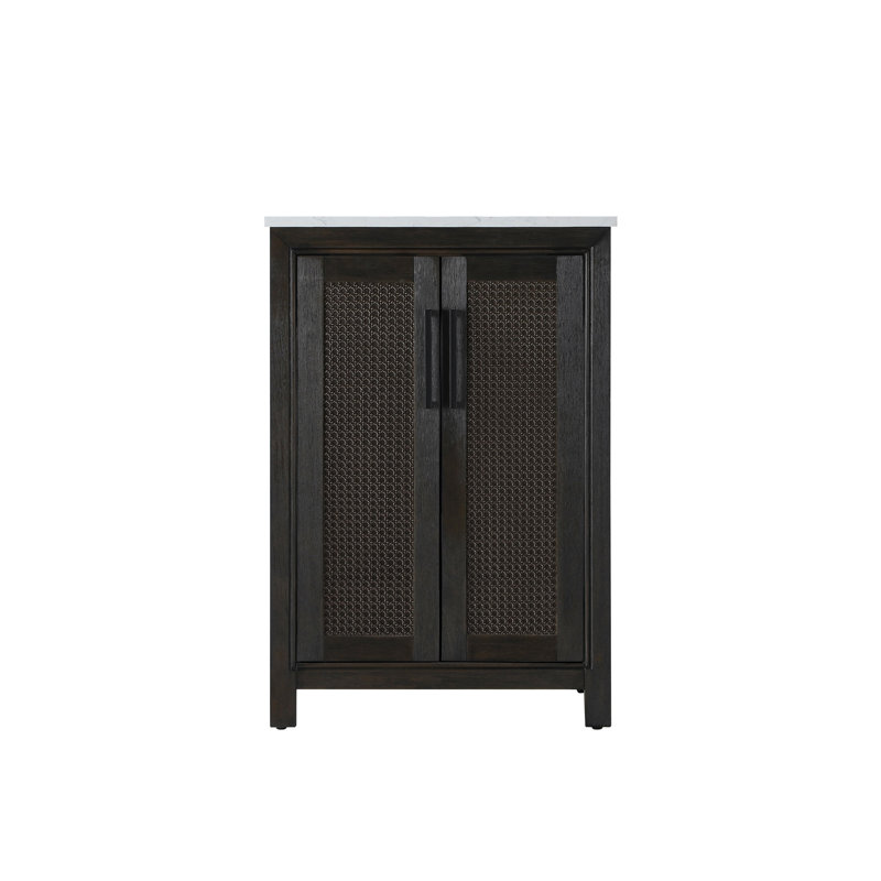 24 inch Single Bathroom Vanity, Chocolate Oak
