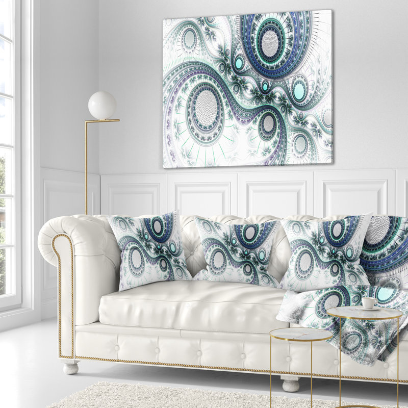 Designart 'Colourful Fractal Clockwork' Abstract Throw Pillow, 16" x 16", Throw Pillow