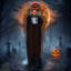 Décorations d'Halloween 5,6 pi fantôme avec tête de citrouille