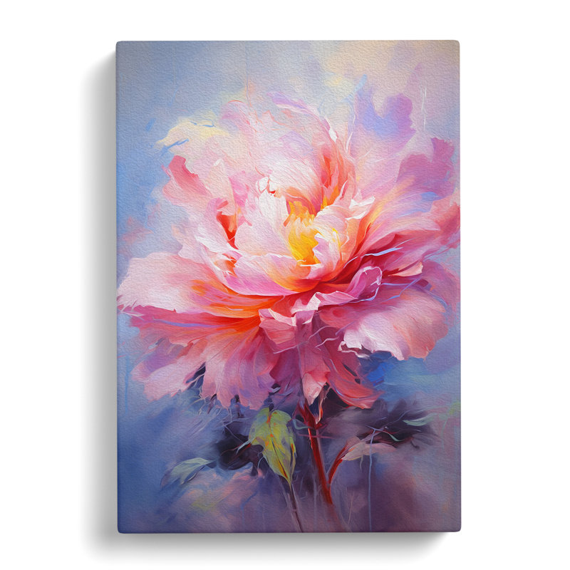 Peony Flower Gestural - No Frame Print, 50cm H x 35cm W x 3cm D