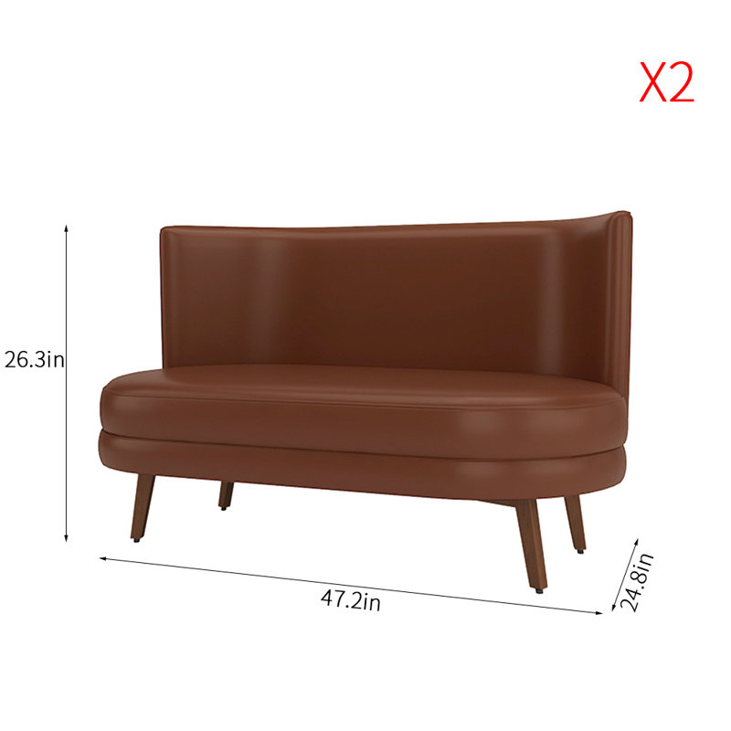 Banc rembourré en similicuir Retro Simple Cafe