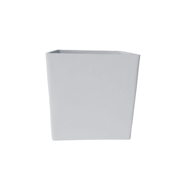 Daisy Square Stone Effect Planter Pot, Indoor and Outdoor Plant Pot, Frost Resistant with Drainage Hole, White