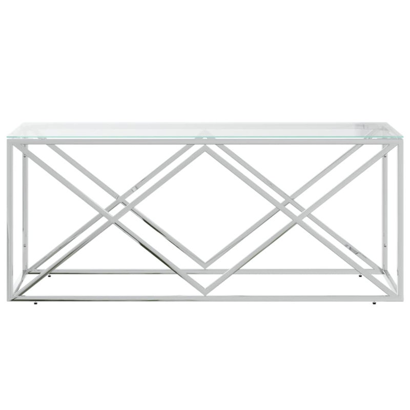 Atanas Frame Single Coffee Table, Silver, Glass