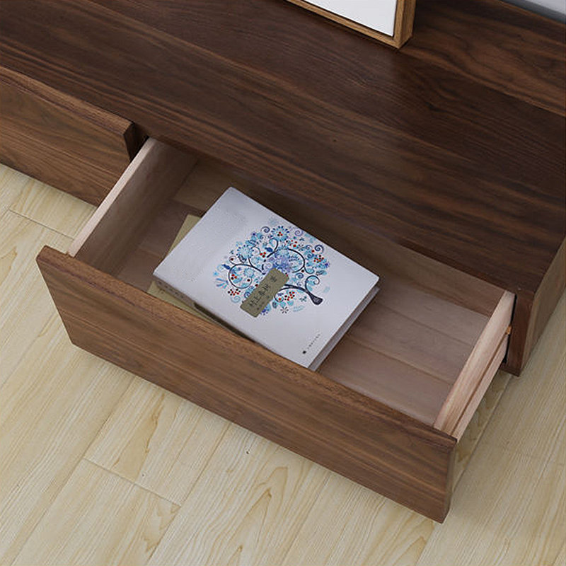 Meuble télé scandinave, Noir noyer, 70.87"