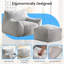 Fauteuil à billes en fausse fourrure de lapin avec repose-pieds, gris clair-781747600