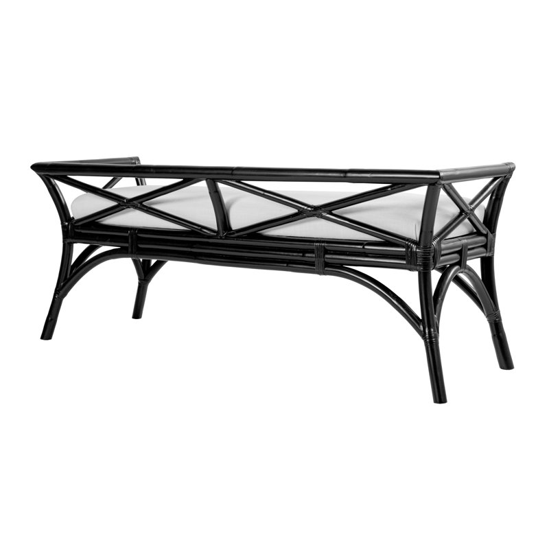 Wicker Bench, Black
