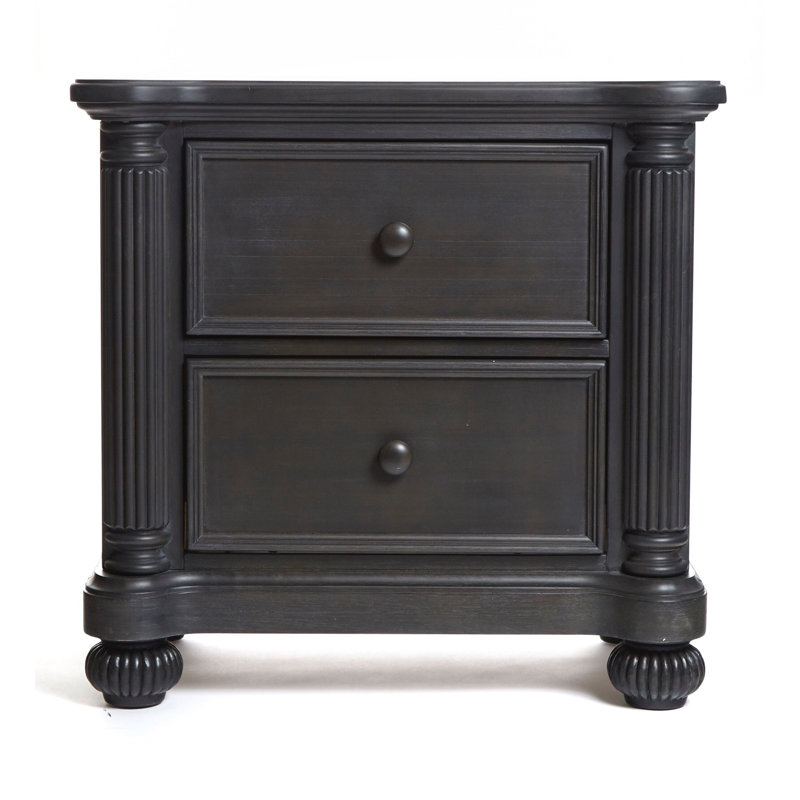 Brister 2 Drawer Nightstand, Black