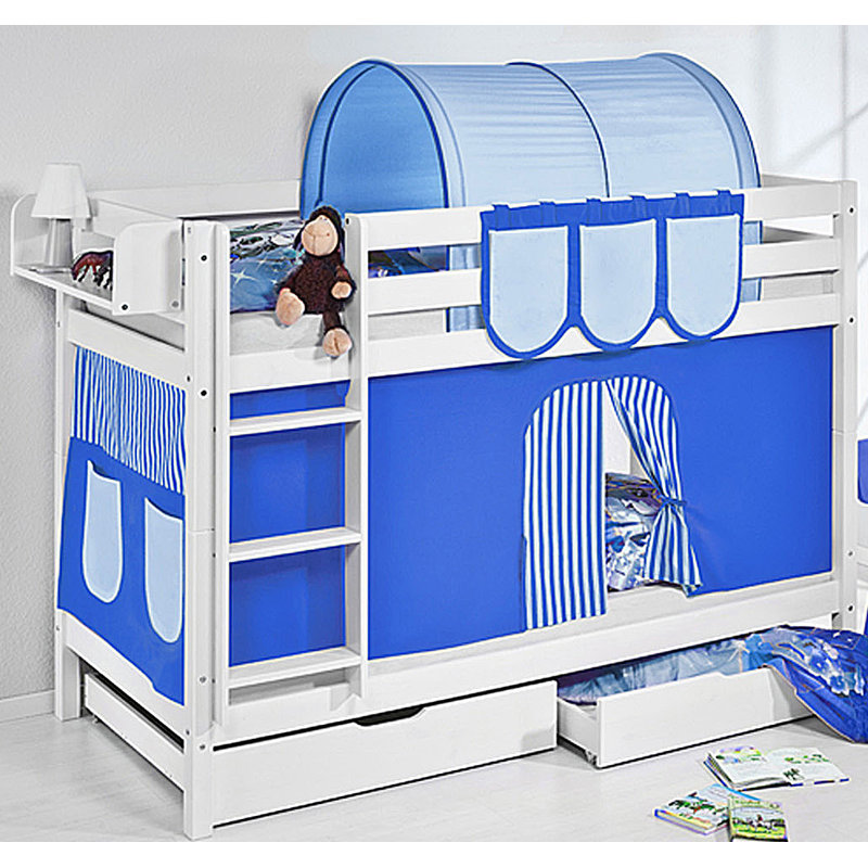 Jelle Solid Wood Bunk Bed by Lilokids, European Single (90 x 200 cm), Blue