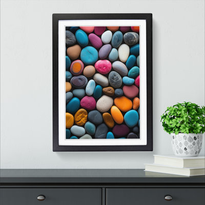Pebbles Colour Field - Single Picture Frame Print on Wood