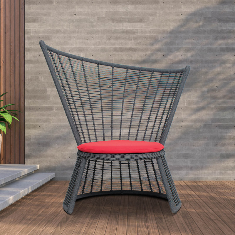 Archipelago Outdoor Lounge Chair, Dark Gray/Dark Pebble, Red