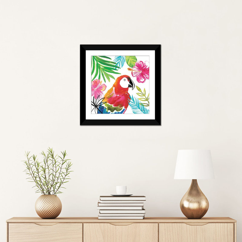 « tropicana iii », impression sur toile, H 24 po x l 24 po x P 1 po, Papier d'art encadré noir, Blanc