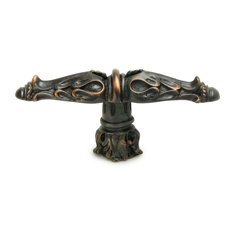 Acanthe à larges feuilles de style roman avec base en colonne au fini bronze huilé