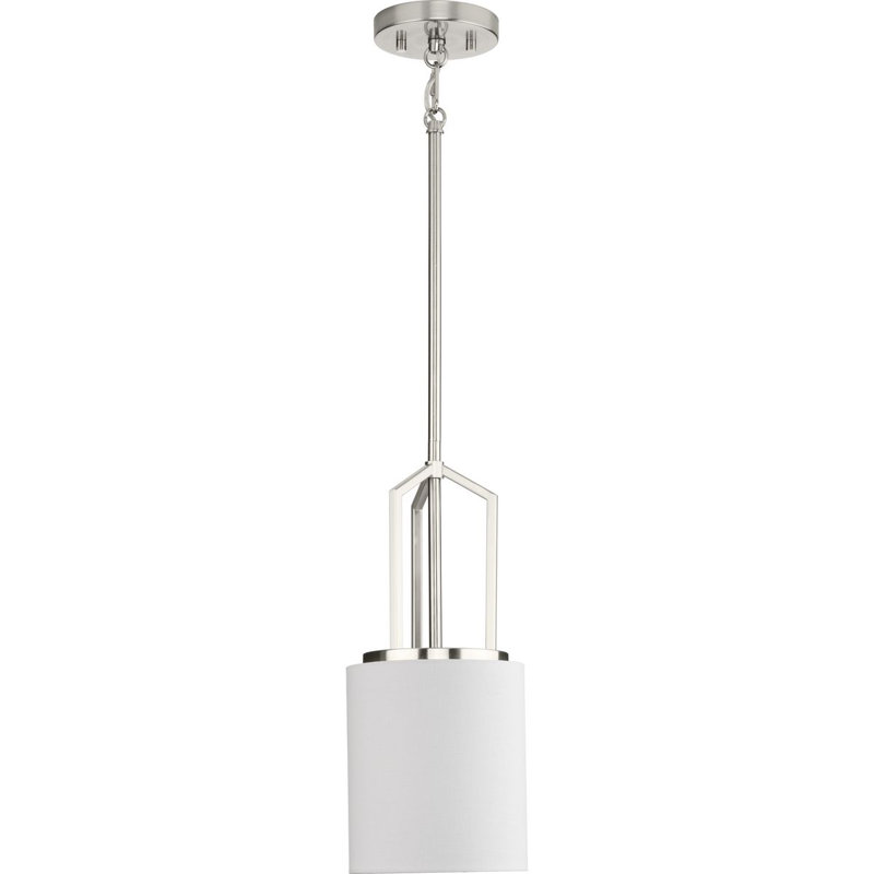 Luminaire suspendu cylindrique à 1 lumière Bellaluna, Nickel brossé